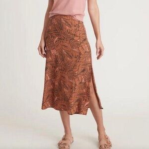 Marine Layer rust floral midi skirt, size 10